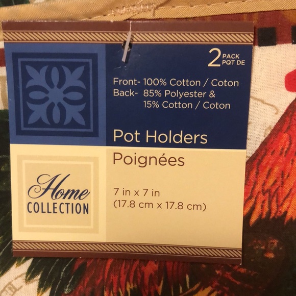 NWTAG Home Collection Rooster Themed - 2 Pot Holders, 1 Oven Mitt & 1 Tea Towel - Picture 2 of 4